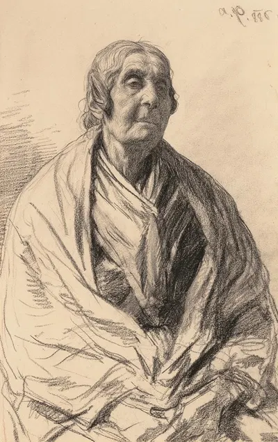 Study of an Old Woman by Август фон Петтенкофен, 1886 — digital art print download