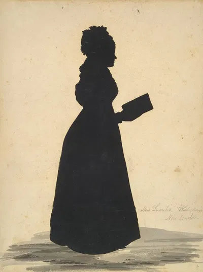 Silhouette of Mrs. Thomas Wheeler Williams, Lucretia Woodbridge Perkins, 1796-1829 by Auguste Edouart — digital art print…