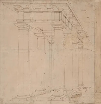 Study for a Colonnade in Perspective by Бальдассаре Перуцци — digital art print download