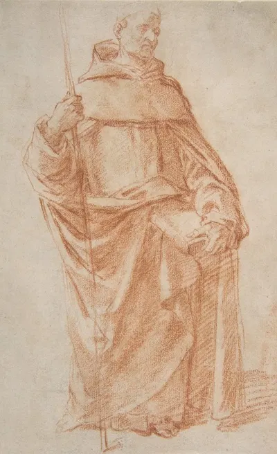 Standing Dominican or Servite Holding a Book and Staff by Bernardino Poccetti, 1548–1612 — digital art print download