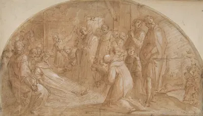 The death of Saint Alexis Falconieri at Monte Senario by Bernardino Poccetti, 1548–1612 — digital art print download