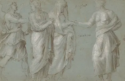 A Winged Figure, two Women, and a Man by Biagio Pupini — digital art print download