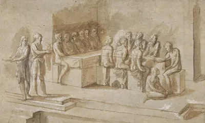 Penitent Woman Anointing the Feet of Christ at the Table of Simon the Pharisee (Luke 7;36-50) by Biagio Pupini — digital…