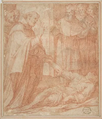 Saint Francis of Assisi Resuscitating a Dead Youth by Camillo Procaccini, 1555–1629 — digital art print download