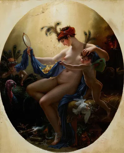 Portrait of Mlle. Lange As Danae by Анн Луи Жироде-Триосон, 1799 — digital art print download