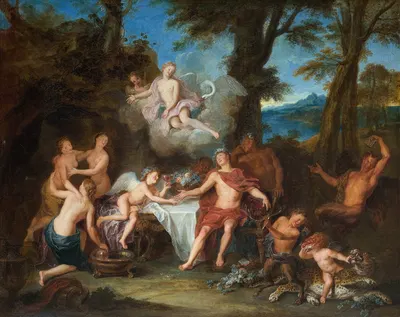 The Alliance of Bacchus and Cupid by Антуан Койпель — digital art print download