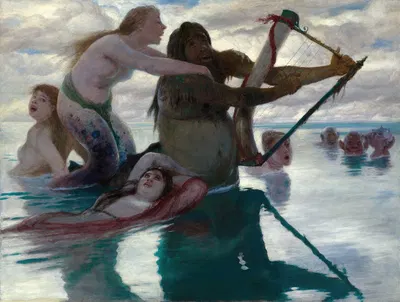 In The Sea by Arnold Böcklin, 1883 — digital art print download