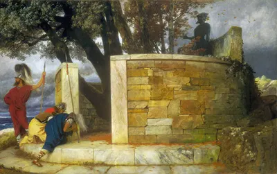 The Sanctuary of Hercules by Arnold Böcklin, 1884 — digital art print download