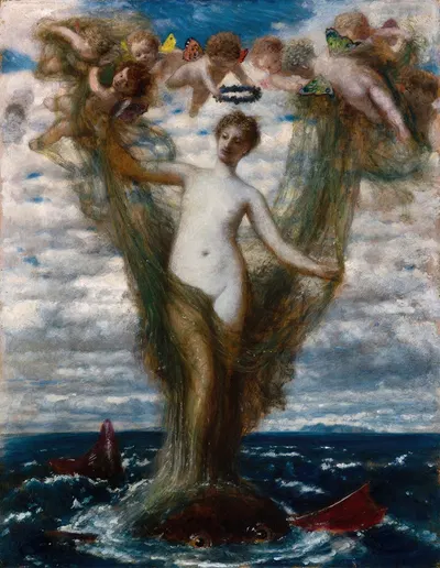 Venus Anadyomene by Arnold Böcklin, 1872 — digital art print download