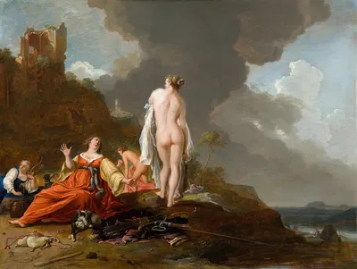Landscape With Nymphs and Diana by Бартоломейс Бринберг, 1647 — digital art print download