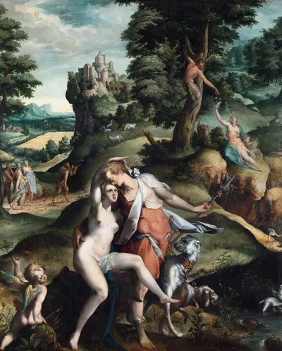 Venus and Adonis by Bartholomaeus Spranger — digital art print download