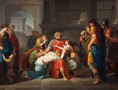 The Blind Oedipus Commending his Children to the Gods by Bénigne Gagneraux, 1784 — digital art print download