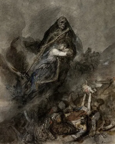 Allegory of Death by Clément-Auguste Andrieux, 1855–1865 — digital art print download