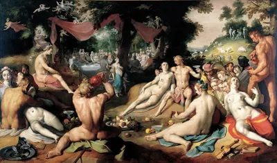 The Wedding of Peleus and Thetis by Корнелис Корнелисз ван Харлем — digital art print download