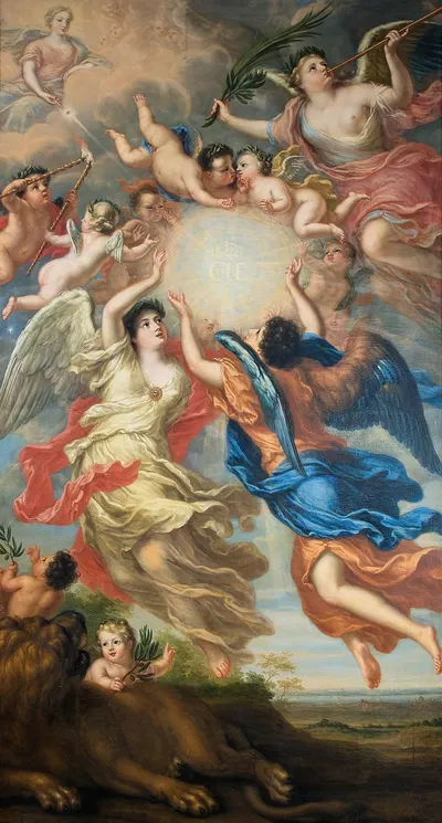 Allegory of the marriage of King Charles XI and Queen Ulrika Eleonora by David Klöcker Ehrenstrahl, 1692 — digital art…