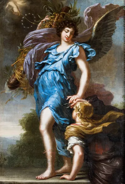 King Charles XI's guardian angel. Allegory by Давид Клёкер Эренштраль, 1668 — digital art print download