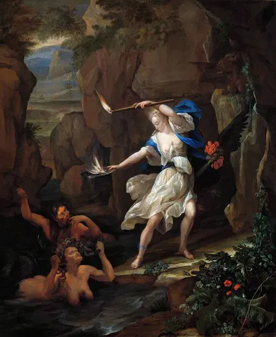 Circe Punishes Glaucus By Turning Scylla Into A Monster by Eglon van der Neer, 1695 — digital art print download