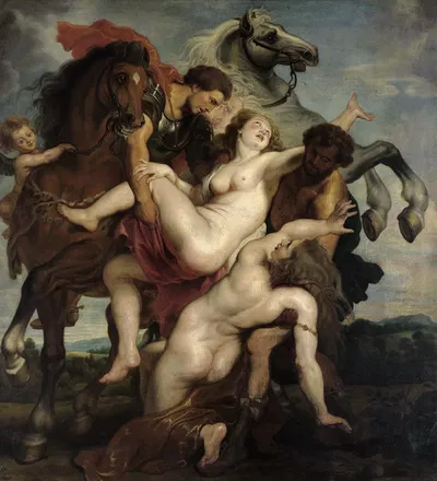 The Daughters of Leukypus by Franz von Lenbach, 1866 — digital art print download