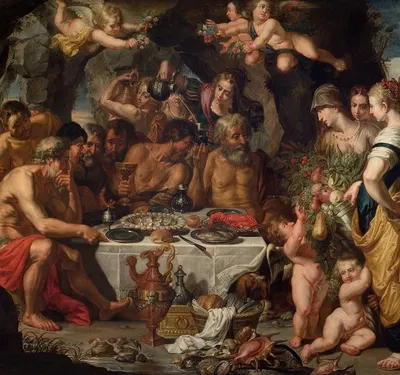 Feast of the Gods in a Cave near the Sea Shore by Gerard Seghers — digital art print download