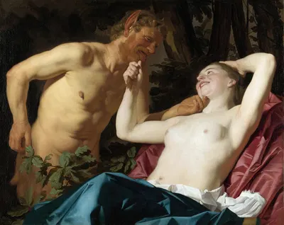 Satyr and Nymph by Жерар ван Хонтхорст, 1623 — digital art print download