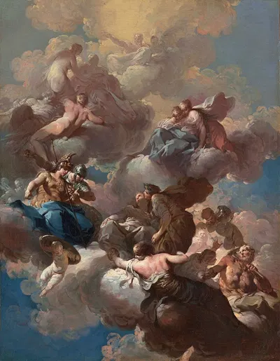 Sketch For a Ceiling Fresco by Giovanni Domenico Ferretti — digital art print download