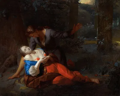 Cephalus and Procris by Годфрид Шалкен — digital art print download