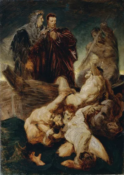 Dante and Virgil in the inferno by Hans Makart, 1863-1865 — digital art print download