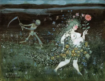 Life and Death by Ivar Arosenius, 1905 — digital art print download