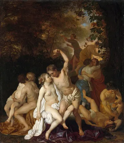 Scene With Bacchante by Якоб Ван Лоо, 1653 — digital art print download