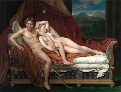 Cupid and Psyche by Жак Луи Давид, 1817 — digital art print download