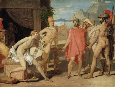Achilles Receiving in his Tent the Envoys of Agamemnon by Жан Огюст Доминик Энгр, 1801 — digital art print download