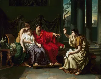 Virgil Reading The “aeneid” To Augustus, Octavia, and Livia by Жан Батист Жозеф Вика, 1790 — digital art print download