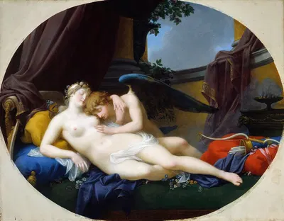 Cupid and Psyche by Жан-Батист Регно, 1828 — digital art print download