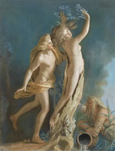 Apollo and Daphne by Жан-Этьен Лиотар, 1736 — digital art print download