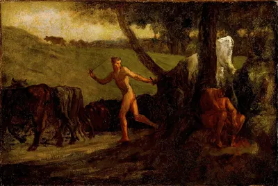 Study For 'mercury Leading The Cows of Argus To Water' by Jean-François Millet, 1846-1848 — digital art print download