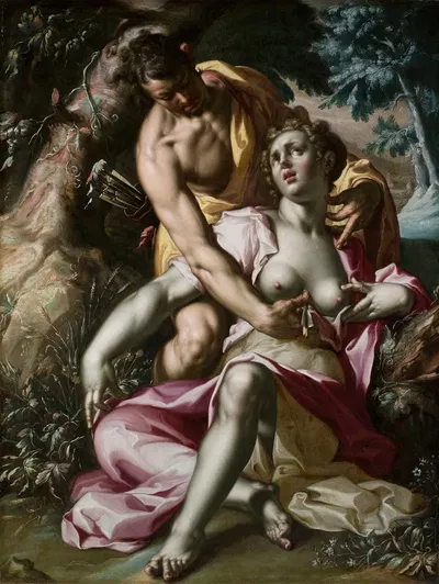 Cephalus and Procris (The Death of Procris) by Иоахим Втеваль — digital art print download