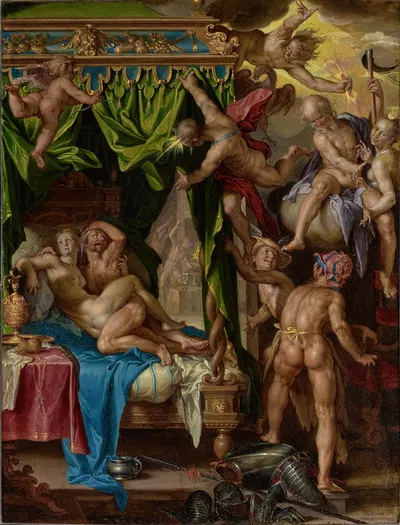 Mars and Venus Surprised By Vulcan by Иоахим Втеваль, 1604–1608 — digital art print download