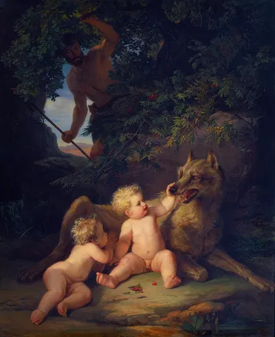 Romulus and Remus by Йозеф Биндер, 1850 — digital art print download