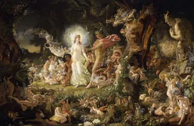 The Quarrel of Oberon and Titania by Sir Joseph Noel Paton, 1849 — digital art print download
