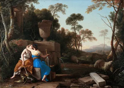 The Kiss of Peace and Justice by Laurent de la Hyre, 1654 — digital art print download