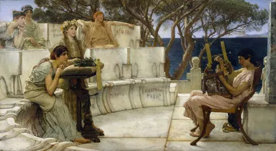 Sappho and Alcaeus by Лоуренс Альма-Тадема, 1881 — digital art print download