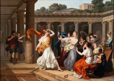 Odysseus Recognises Achilles Amongst The Daughters of Lycomedes by Луи Гофье, 1791 — digital art print download