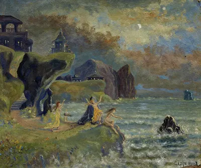 Sirens of The Sea by Луи Мишель Эйльшемиус, 1908 — digital art print download