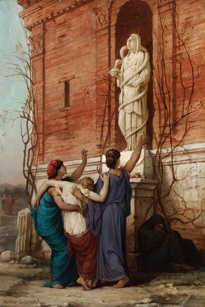 Invocation To The Goddess hygieia by Louis-Héctor Leroux, 1862 — digital art print download
