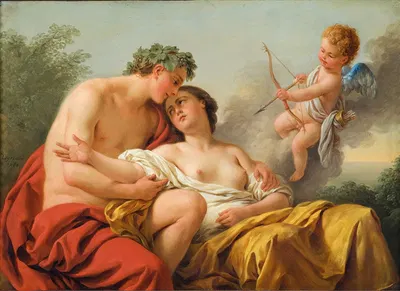 Bacchus and Ariadne by Louis-Jean-François Lagrenée, 1768 — digital art print download