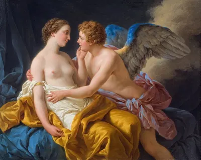 Cupid and Psyche by Louis-Jean-François Lagrenée, 1767 — digital art print download