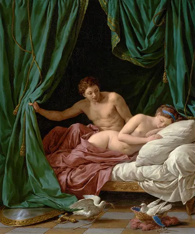Mars and Venus, Allegory of Peace by Louis-Jean-François Lagrenée, 1770 — digital art print download