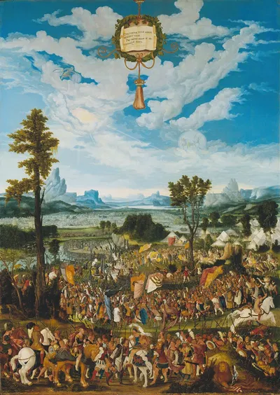 Horatius Cocles Stopping King Porsenna's Army outside Rome by Людвиг Рефингер — digital art print download