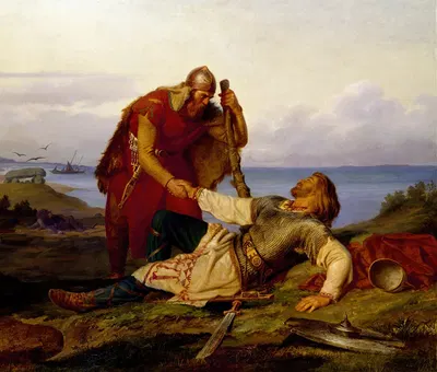 Hjalmar Parting From Orvar Odd After The Fight on Samsö by Мартен Эскиль Винг, 1866 — digital art print download