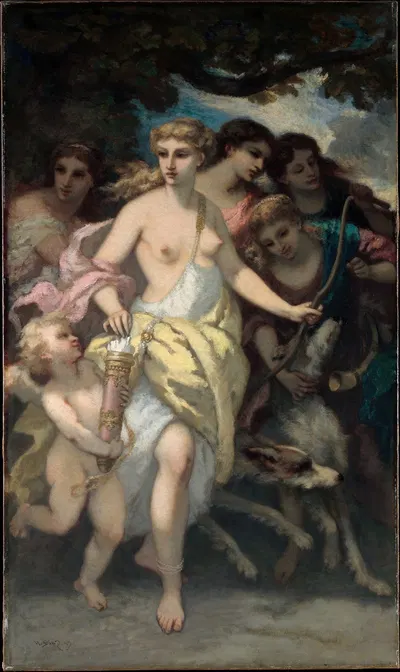 Diana by Нарцисс-Виржиль Диаз де Ла Пенья, 1849 — digital art print download